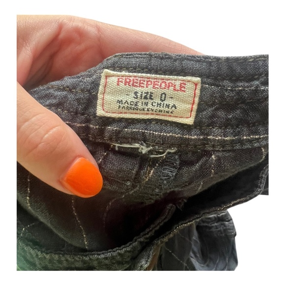 Y2K Free People Pinstripe Capri Pants Waist 28 in - Picture 2 of 4